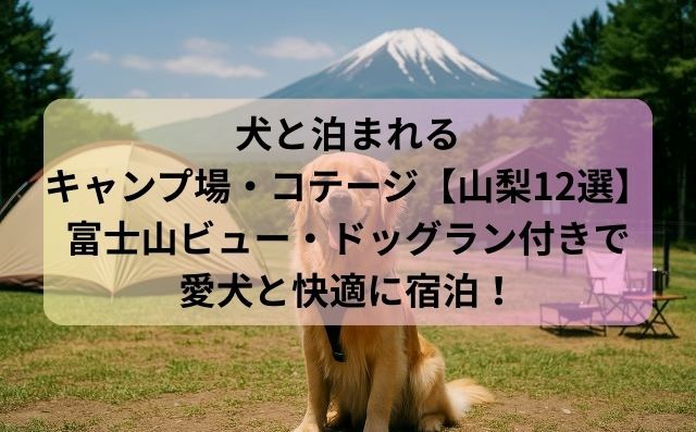 犬と泊まれるキャンプ場・コテージ【山梨12選】富士山ビュー・ドッグラン付きで愛犬と快適に宿泊！