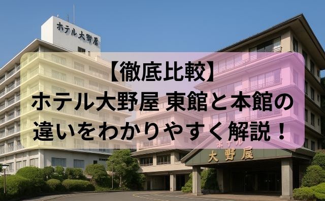 【徹底比較】ホテル大野屋 東館と本館の違いをわかりやすく解説！