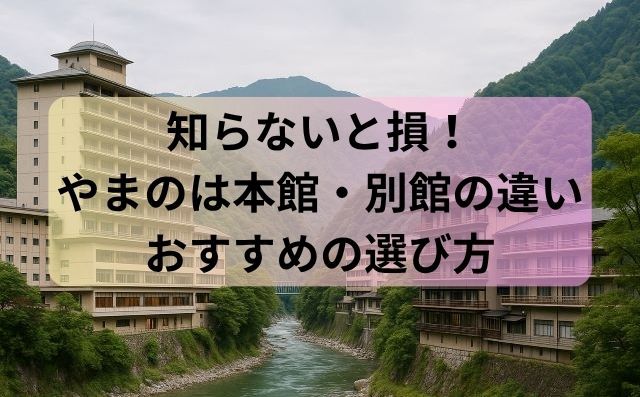 知らないと損！やまのは本館・別館の違いとおすすめの選び方