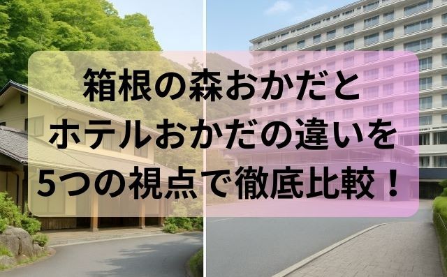箱根の森おかだとホテルおかだの違いを5つの視点で徹底比較！