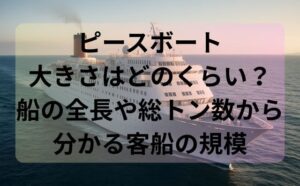 ピースボート大きさはどのくらい？船の全長や総トン数から分かる客船の規模