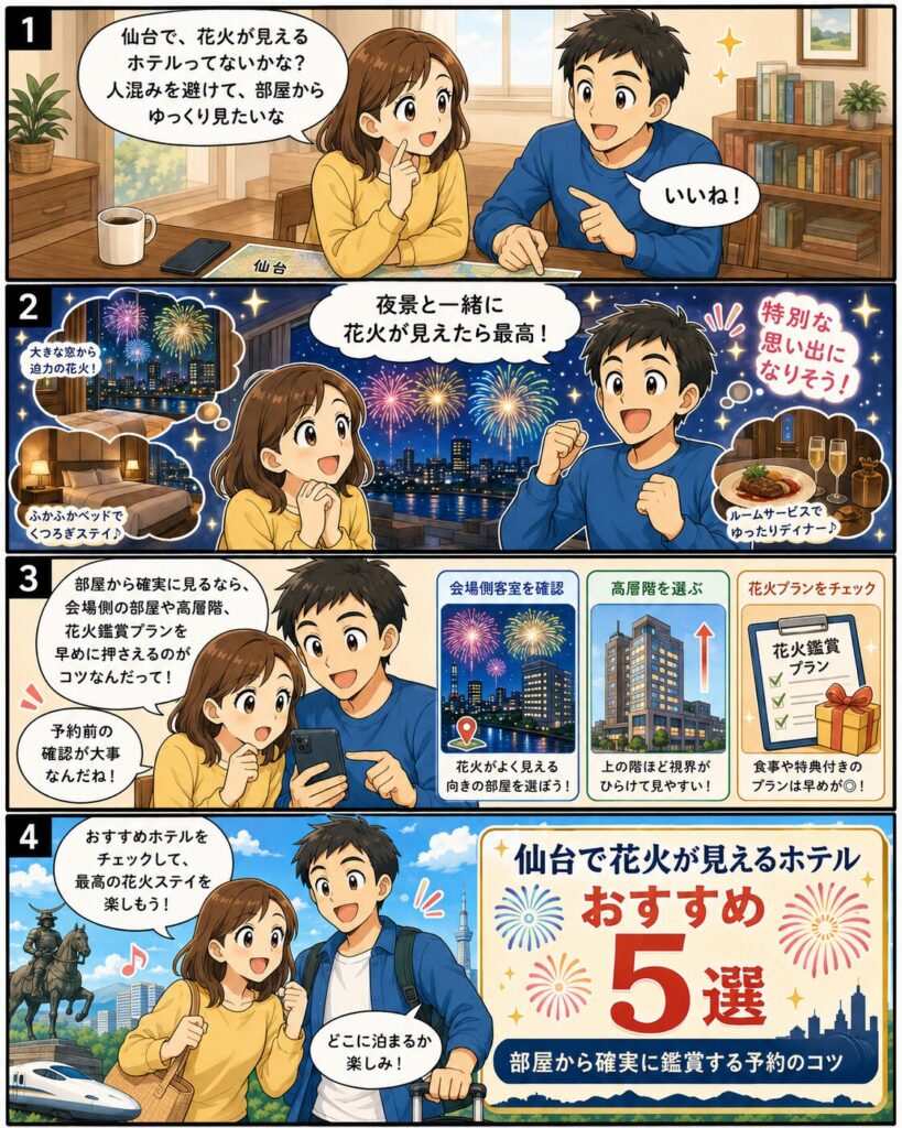 この記事の紹介をする4コマ漫画