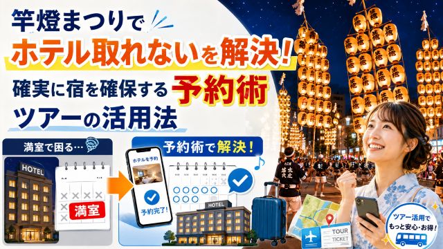 竿燈まつりでホテル取れないを解決！確実に宿を確保する予約術とツアーの活用法