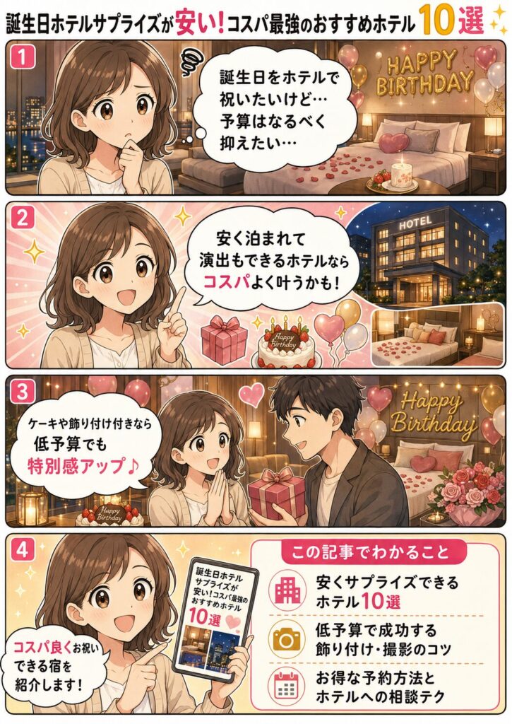 この記事の紹介をする4コマ漫画