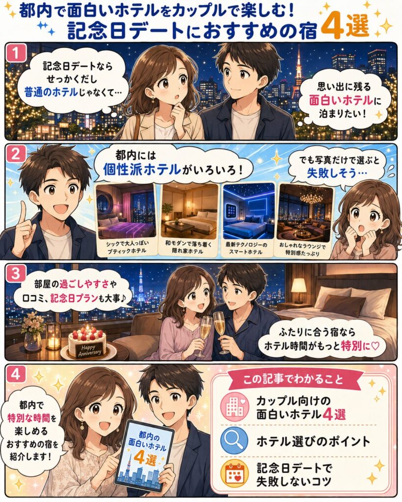 この記事の紹介をする4コマ漫画