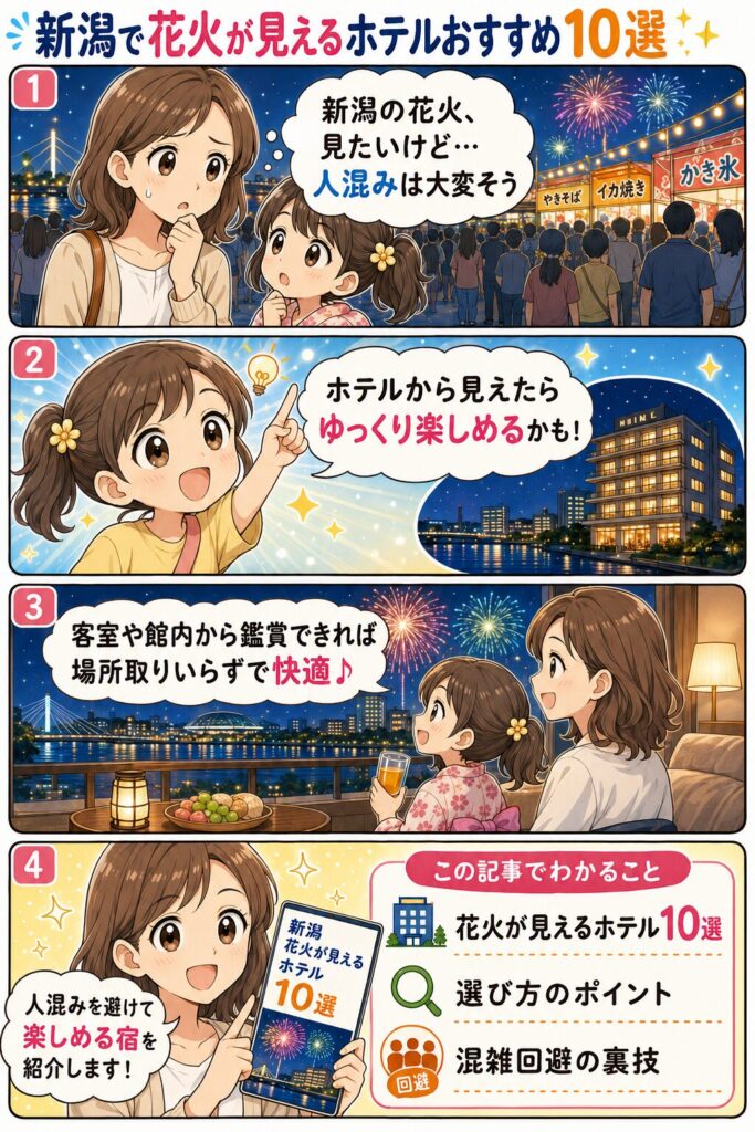 この記事の紹介をする4コマ漫画