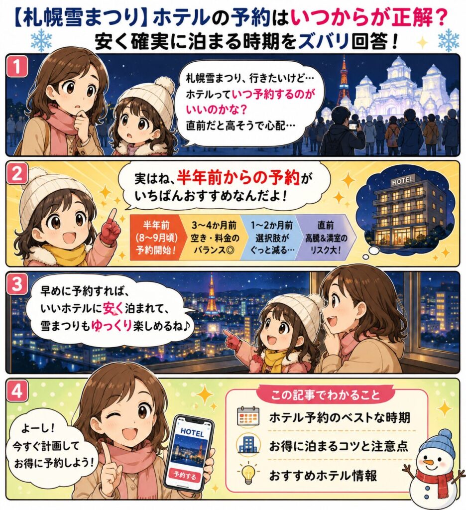 この記事の紹介をする4コマ漫画