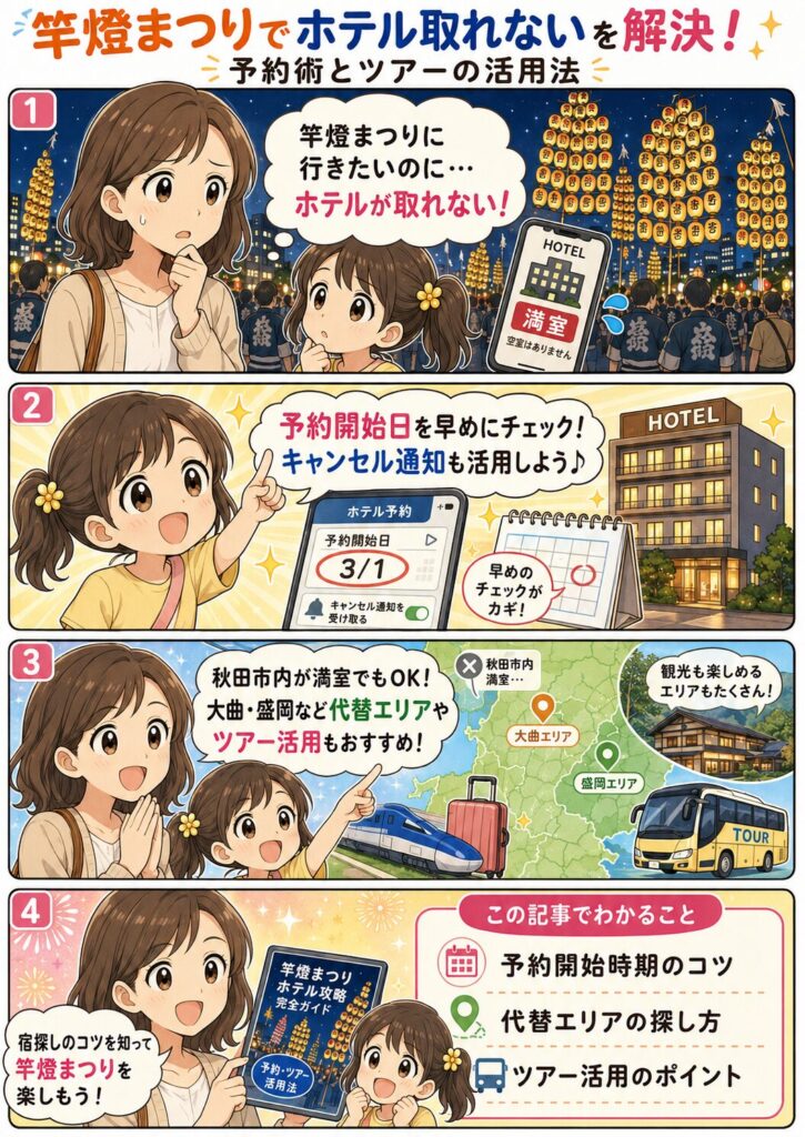 この記事の紹介をする4コマ漫画