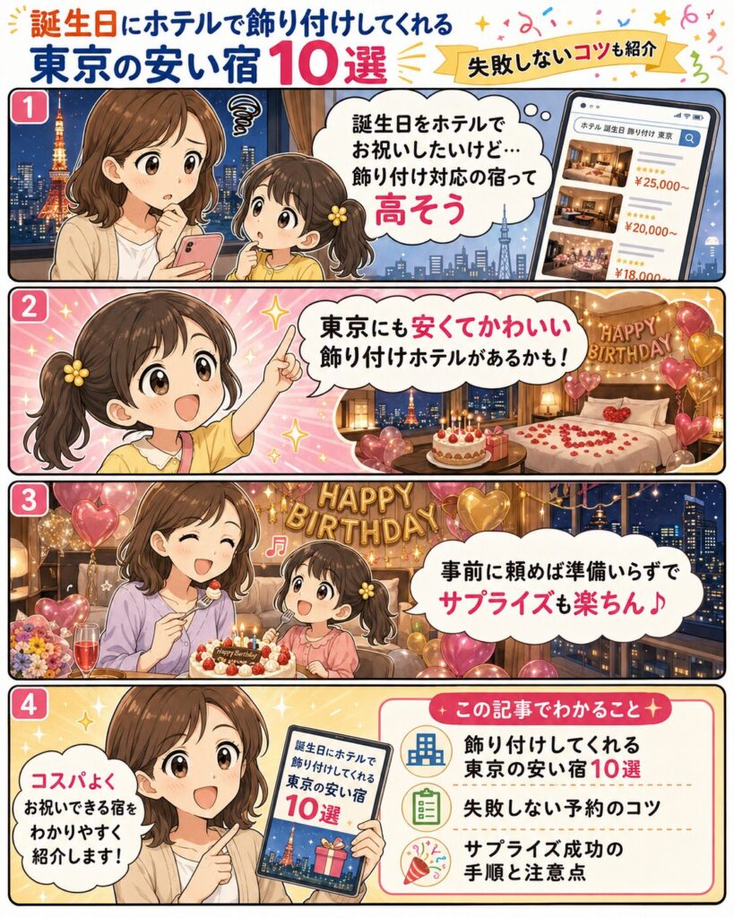 この記事の紹介をする4コマ漫画