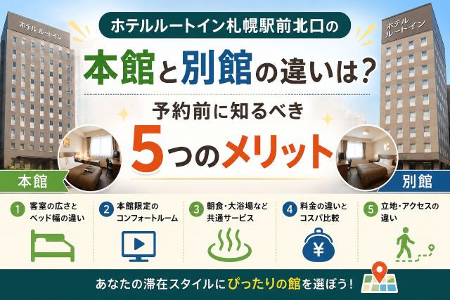 ホテルルートイン札幌駅前北口の本館と別館の違いは？予約前に知るべき5つのメリット