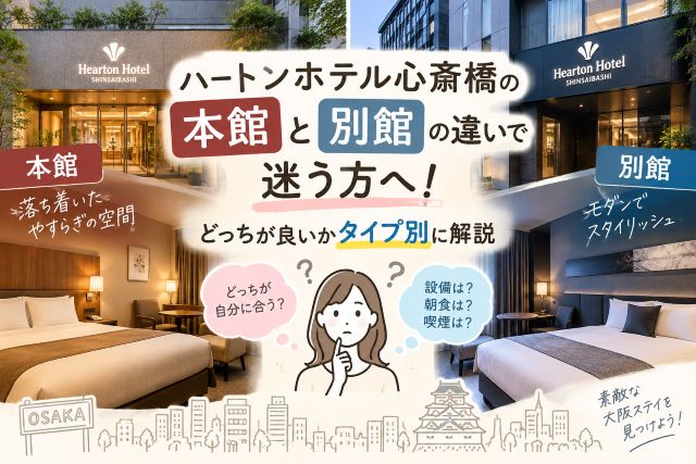 ハートンホテル心斎橋の本館と別館の違いで迷う方へ！どっちが良いかタイプ別に解説