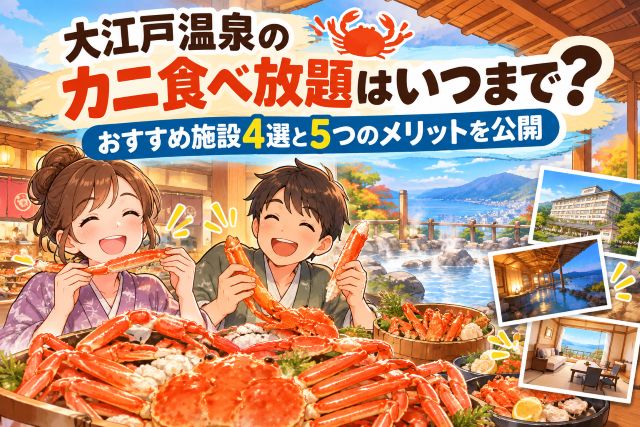 大江戸温泉のカニ食べ放題はいつまで？おすすめ施設4選と5つのメリットを公開