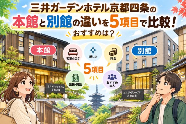 三井ガーデンホテル京都四条の本館と別館の違いを5項目で比較！おすすめは？