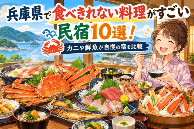 兵庫県で食べきれない料理がすごい民宿10選！カニや鮮魚が自慢の宿を比較