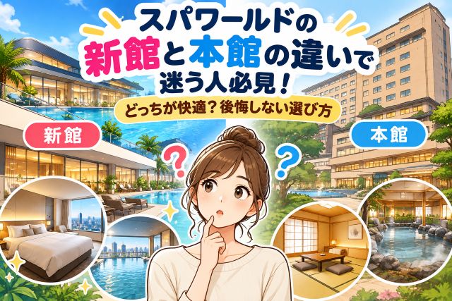 スパワールドの新館と本館の違いで迷う人必見！どっちが快適？後悔しない選び方